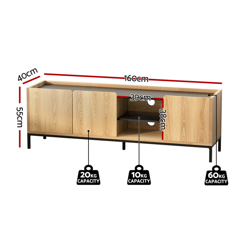 Artiss TV Unit Entertainment Unit Storage Cabinet Shelf 160cm Pine