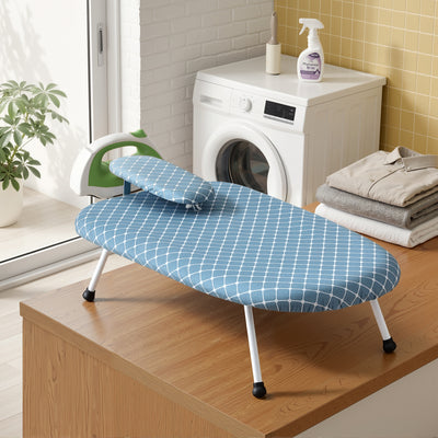Artiss Tabletop Ironing Board with Small Ironing Boards with Folding Legs Blue