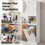 Artiss Tall Bathroom Storage Cabinet with Tilt Out Laundry Hamper White 170cm