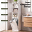 Artiss Tall Bathroom Storage Cabinet with Tilt Out Laundry Hamper White 170cm