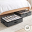 Artiss Under Bed Shoe Storage Containers X2 Box Organiser 12 Pairs Fabric Grey