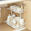 Artiss Under Sink Organizer Storage with 2 Slide Out Drawers 5 Adjustable Height Bathroom Kitchen Cabinet