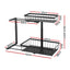 Artiss Under Sink Organizer Storage with 2 Slide Out Drawers 5 Adjustable Height Bathroom Kitchen Cabinet Black