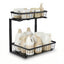 Artiss Under Sink Organizer Storage with 2 Slide Out Drawers 5 Adjustable Height Bathroom Kitchen Cabinet Black