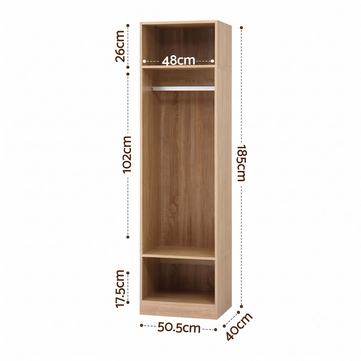 Artiss Wardrobe Clothes Closet Storage Organizer Shelf Pine