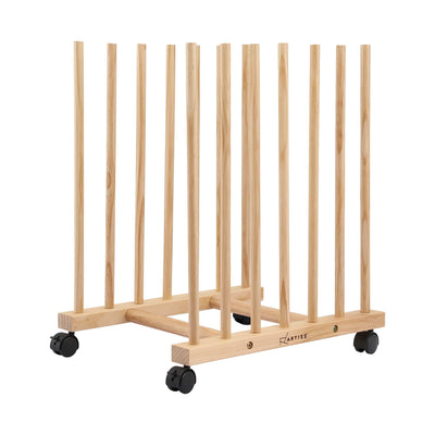 Artiss Wooden Art Drying & Canvas Storage Rack with Caster Wheels for Studio,Galleries,Classroom