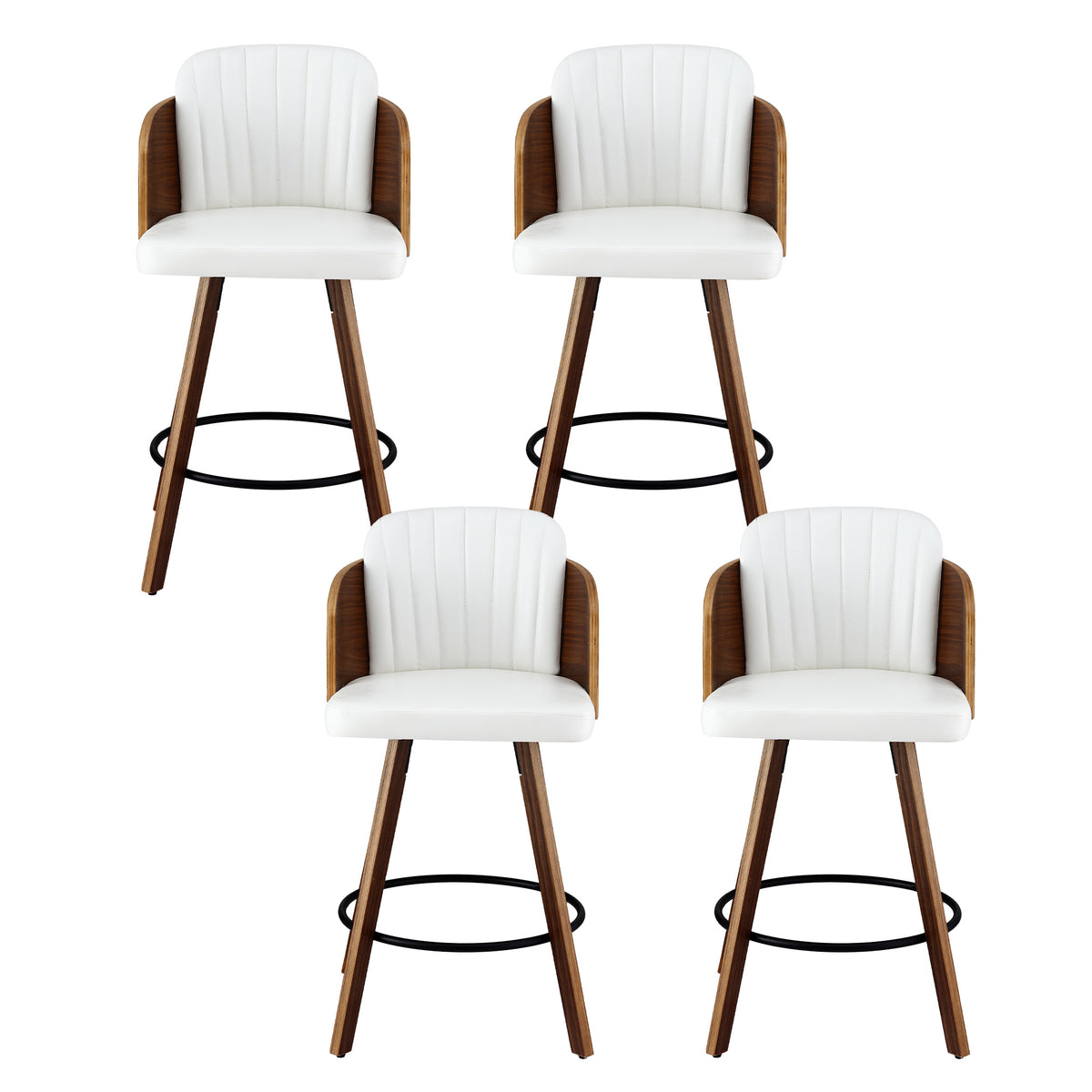 Artiss Wooden Bar Stools Swivel Kitchen Counter Stool Chair 58cm Seat Height