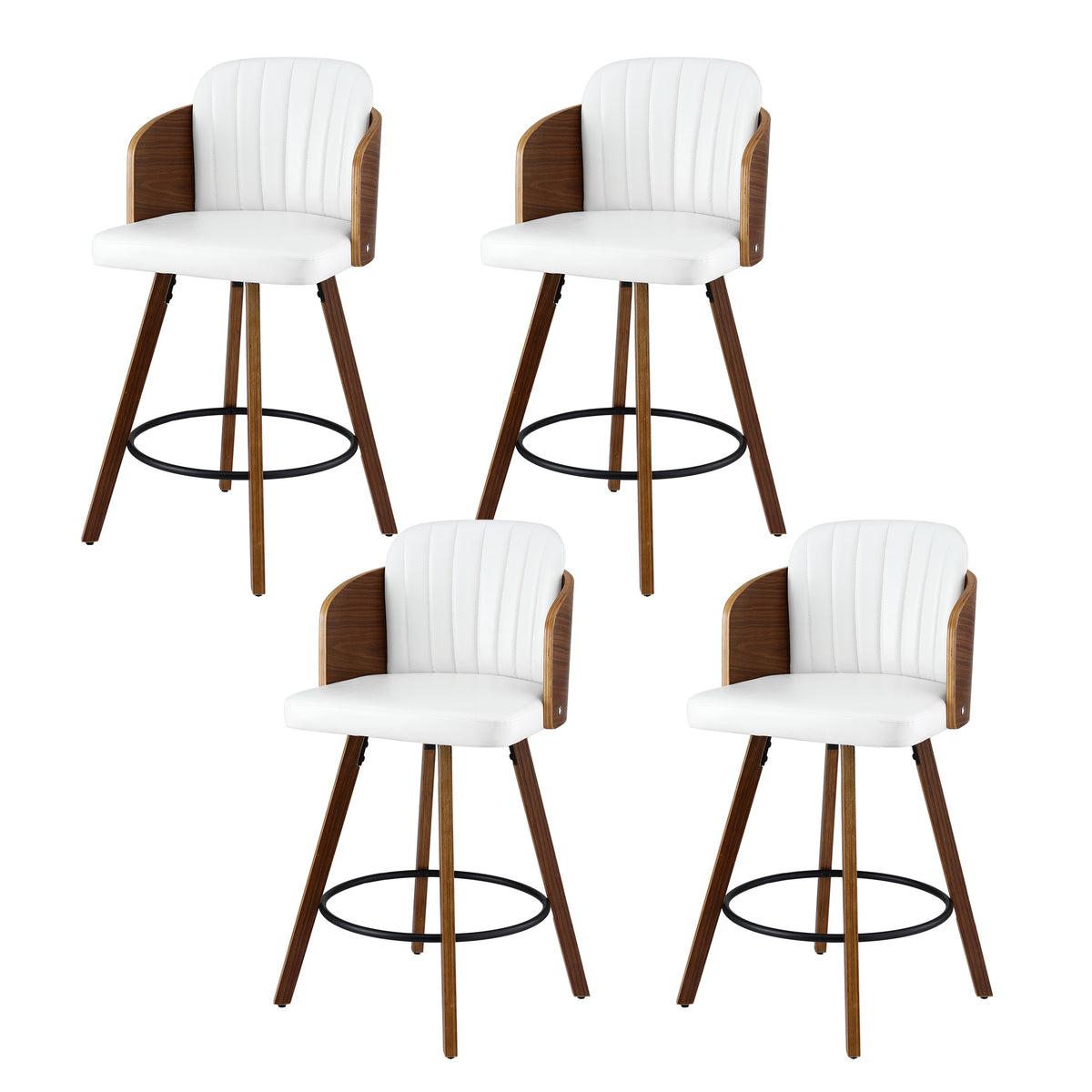 Artiss Wooden Bar Stools Swivel Kitchen Counter Stool Chair 58cm Seat Height
