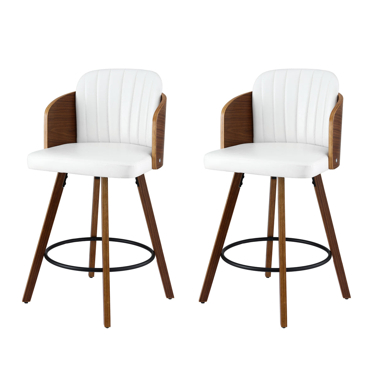 Artiss Wooden Bar Stools Swivel Kitchen Counter Stool Chair 58cm Seat Height