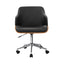 Artiss Wooden Office Chair Fabric Seat Black