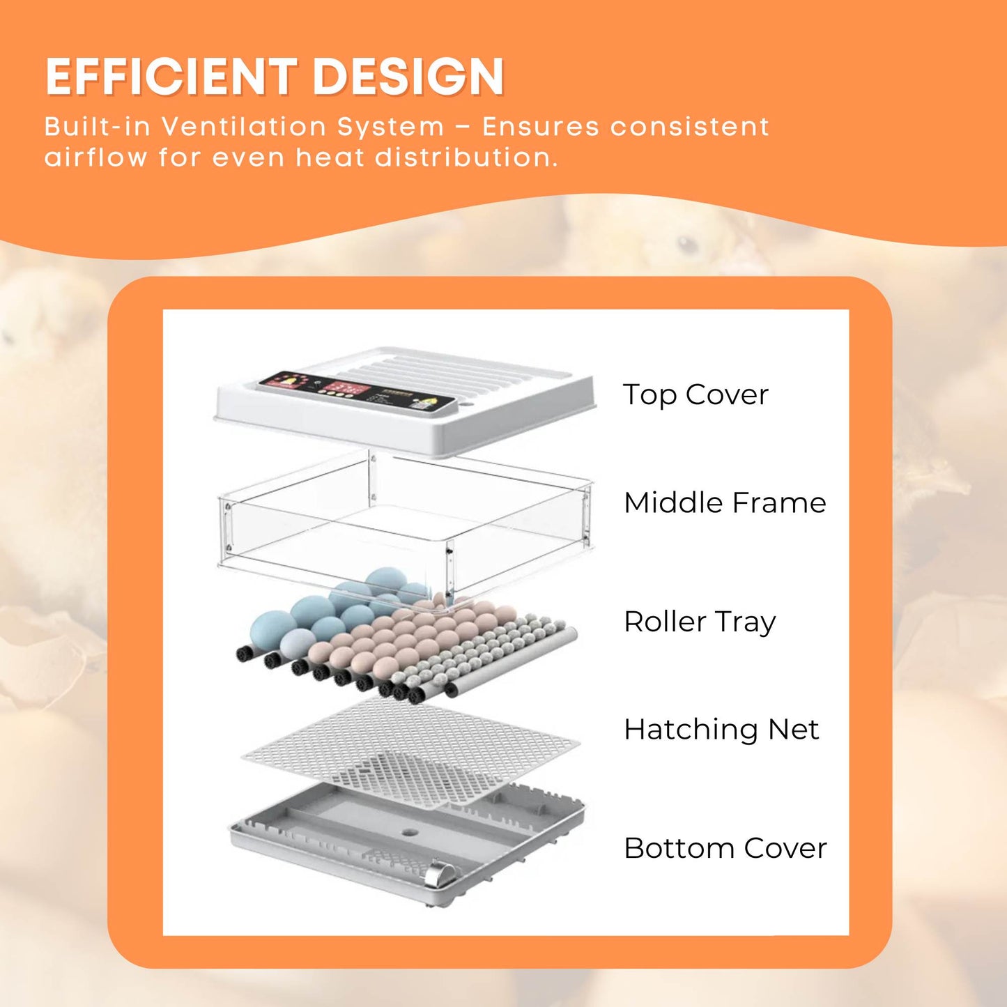 Automatic 130 Egg Incubator - Electric Digital Turning Chicken Quail Duck Hatching