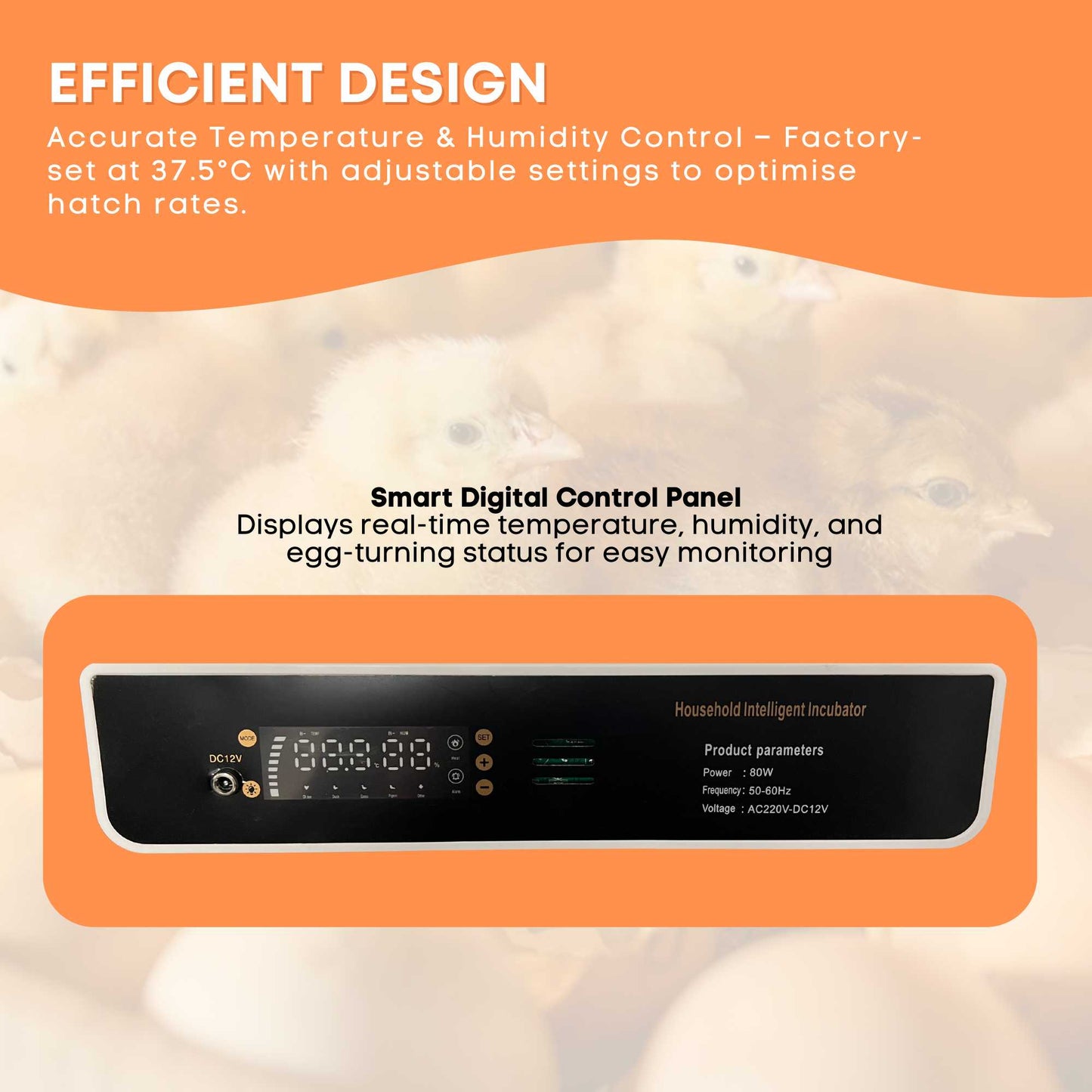 Automatic 48 Egg Incubator - Electric Digital Turning Chicken Quail Duck Hatching