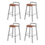 4x Artiss Bar Stools Kitchen Counter Dining Chair Metal Brown