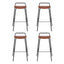 4x Artiss Bar Stools Kitchen Counter Dining Chair Metal Brown