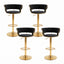 Artiss 4x Bar Stools Gas Lift Adjustable Velvet Woven Backrest Vivien Black