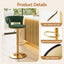 Artiss 2x Bar Stools Gas Lift Adjustable Velvet Woven Backrest Vivien Green
