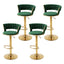 Artiss 4x Bar Stools Gas Lift Adjustable Velvet Woven Backrest Vivien Green