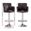 Artiss 1x Leather Bar Stools Swivel Adjustable Gas Lift PU Counter Chairs Brown