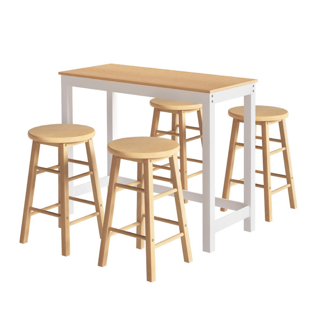 Artiss Bar Table and Stools Set Dining Desk Kitchen Chairs Cafe Pub