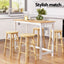 Artiss Bar Table and Stools Set Dining Desk Kitchen Chairs Cafe Pub