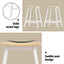 Artiss Bar Table and Stools Set Dining Desk Solid Wood Kitchen Chairs Cafe Pub