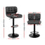 Artiss 4x Bar Stools Gas Lift Leather Padded Grey