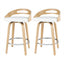 Artiss 2x Bar Stools Swivel Dining Chairs Low Back Counter Seat PU Cushion