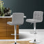 Artiss 2x Bar Stools Kitchen Dining Chairs Counter Stool Gas Lift Fabric Grey