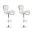 Artiss 2x Bar Stools Gas Lift Leather Seat White