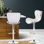 Artiss 2x Bar Stools Gas Lift Leather Seat White