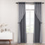 Artiss 2X 132x160cm Blockout Sheer Curtains Charcoal