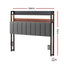 Artiss Double Headboard Charging Station Storage LED Light Grey Upholstered
