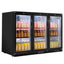 Devanti 320L Commercial Bar Fridge 3-Door Beverage Cooler Glass Display Black