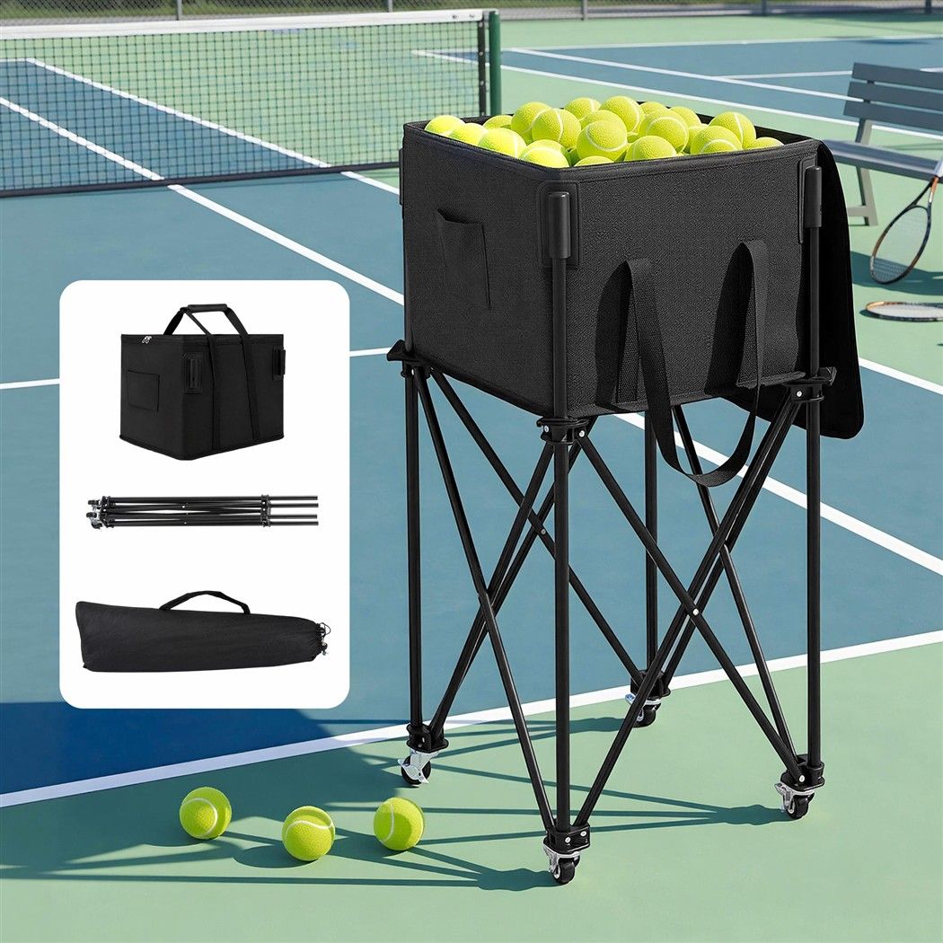 Everfit Foldable Tennis Hopper Stand with Wheels Holds Up to 150 Balls