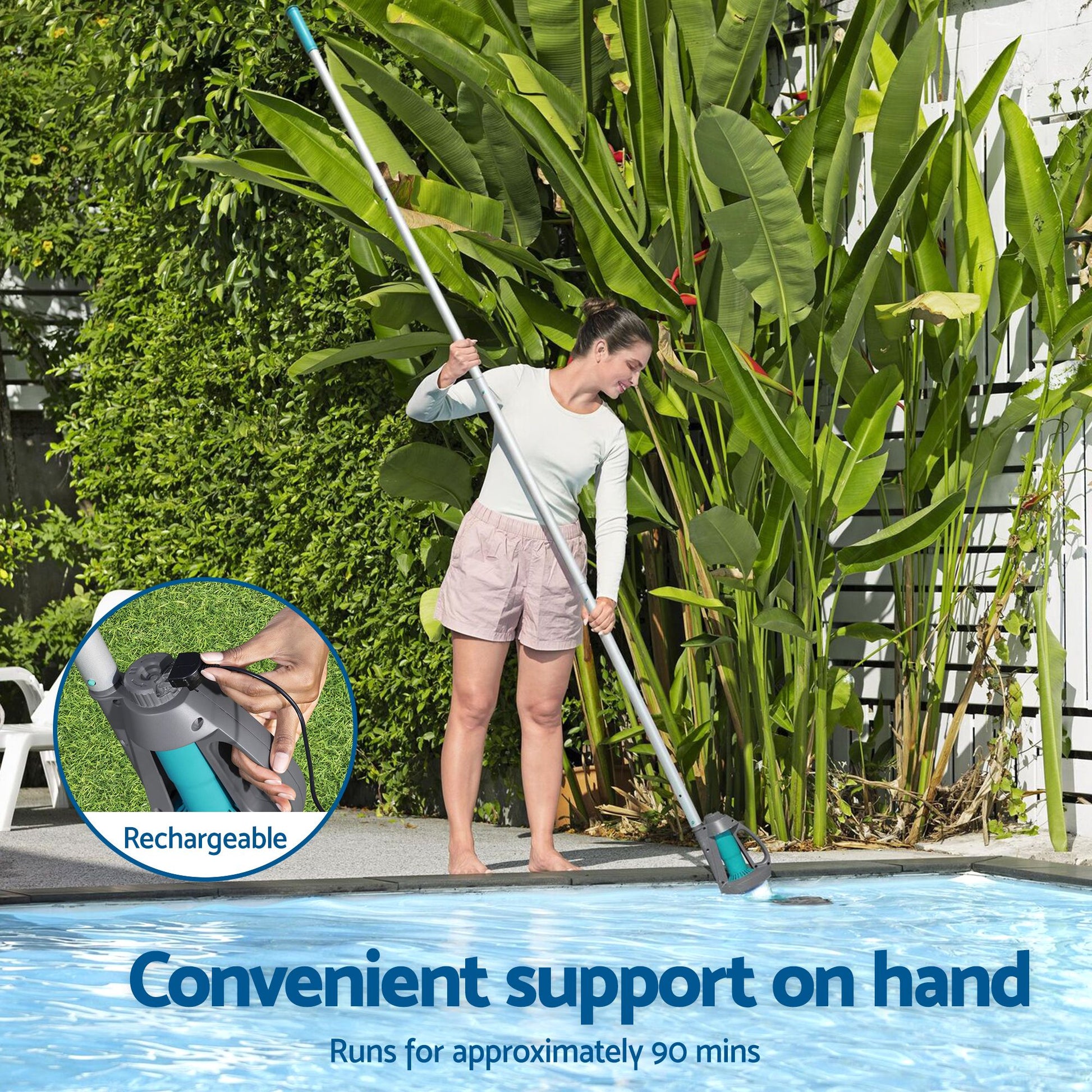 Bestway Pool Vacuum Cleaner Handheld Rechargeable Maintenance Kit Debris 2L