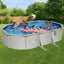 Bestway Swimming Pool 610 x 366cm Steel Frame Round Pool Set w/ Filter Ladder