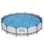 Bestway 427CM Swimming Pools Steel Above Ground Round Backyard Pool Set White