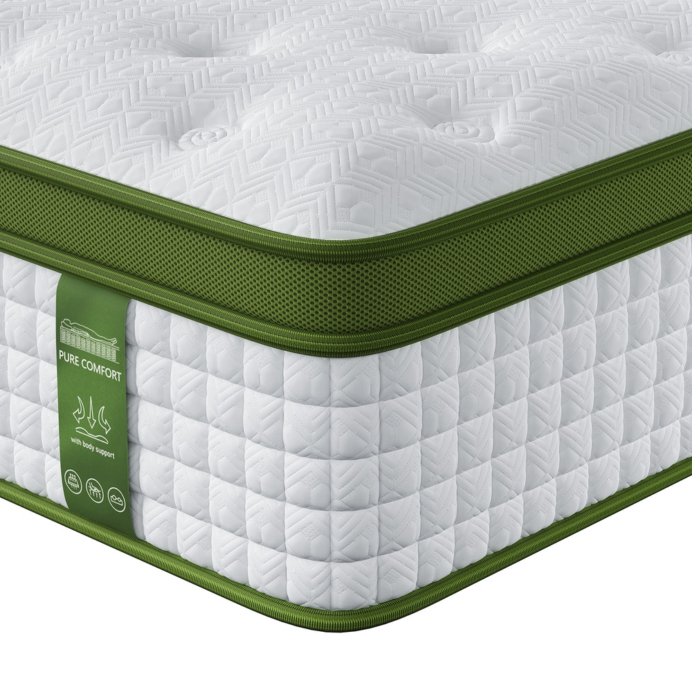 BedStory 34cm Single Latex Hybrid Mattress Medium Firm - 5 Zone Pocket Spring Bed for Pressure Relief Motion Isolation