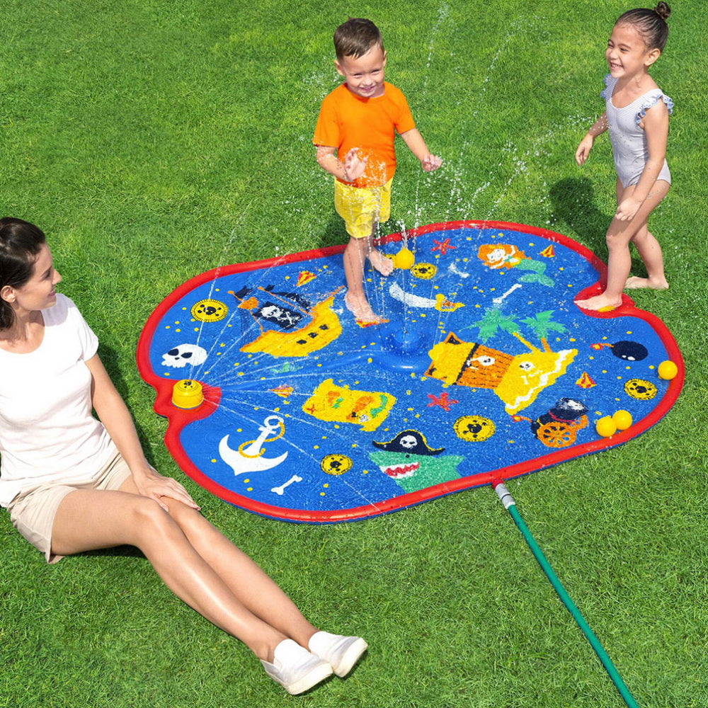 Bestway Kids Splash Pad Pool Sprinkler Spray Play Mat Water Fun Toys 170cm x140cm