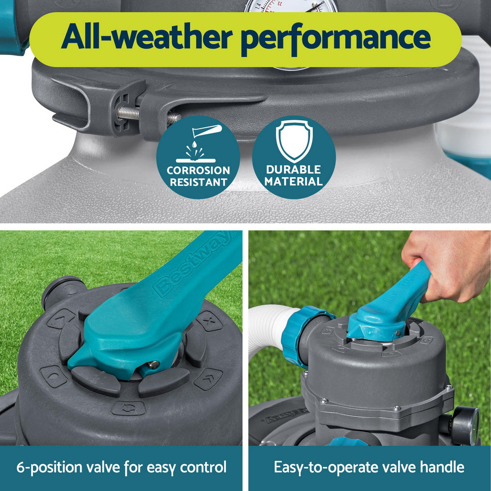 Bestway Pool Pump Sand Filter 1600GPH 6056L/H Pools Flowclear Filters
