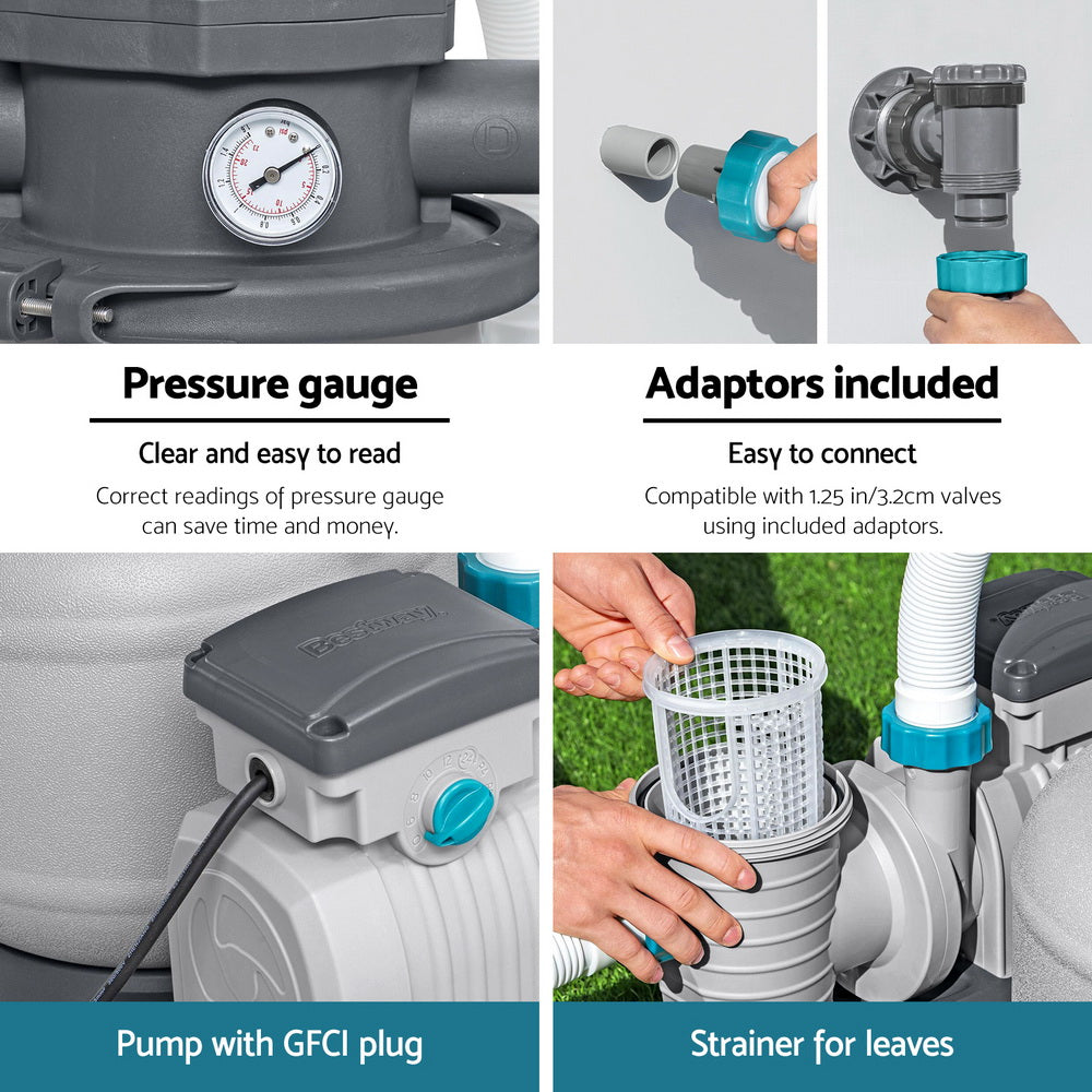 Bestway Pool Pump Sand Filter 1600GPH 6056L/H Pools Flowclear Filters