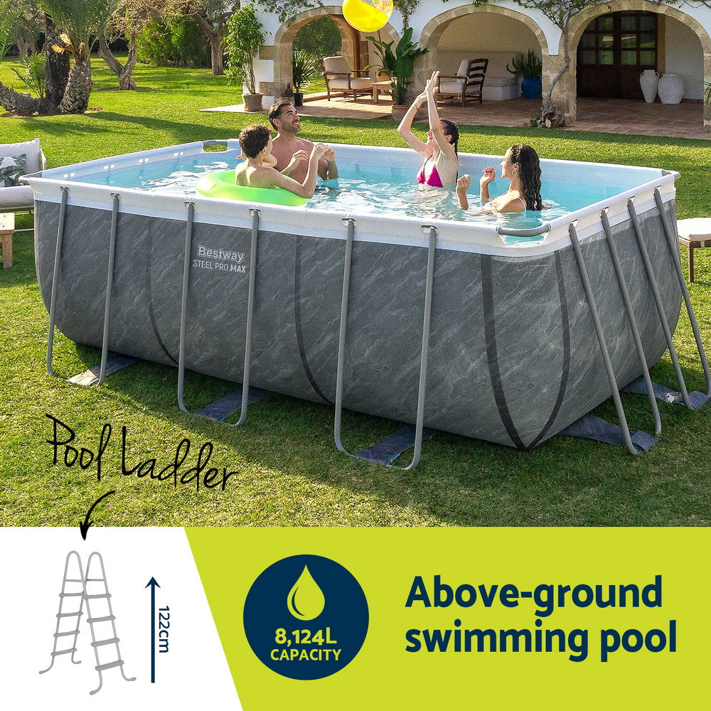 Bestway Swimming Pool 412x201x122cm Steel Frame Pool Set w/Pump Ladder