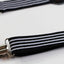 Boys Adjustable Black & White Striped Patterned Suspenders