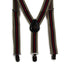 Boys Adjustable Latte, Navy & Red Striped Patterned Suspenders