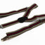 Boys Adjustable Latte, Navy & Red Striped Patterned Suspenders