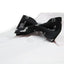 Boys Black With Silver Dogs Patterned Cotton Bow Tie