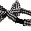 Boys Ivory, Black & Silver Tinsel Checkered Patterned Cotton Bow Tie