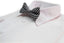 Boys Ivory, Black & Silver Tinsel Checkered Patterned Cotton Bow Tie