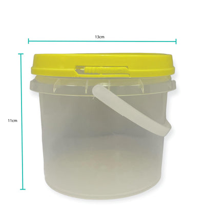 Bulk 10 x 0.8L Empty Honey Bucket with Lid - 1Kg Clear Tamper Proof Plastic Tub