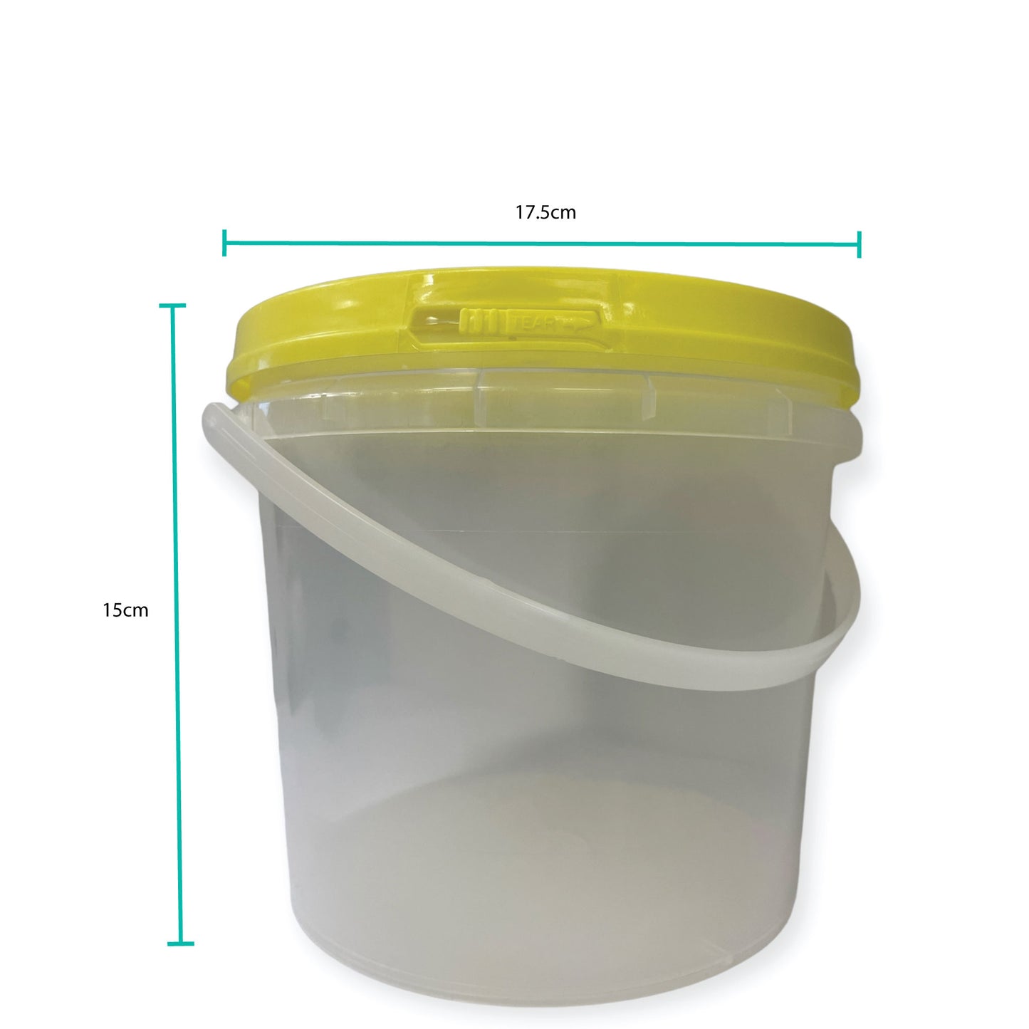 Bulk 100 x 2.2L Empty Honey Bucket with Lid - 3Kg Clear Tamper Proof Plastic Tub